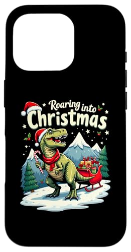 Hülle für iPhone 16 Pro Roaring Christmas Weihnachten Lustiges Dinosaurier T-Rex von Dinosaurier Weihnachten Xmas Dino T-Rex Shop