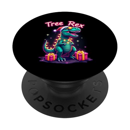 Tree Rex Weihnachten Dinosaurier Vaporwave Dino Kostüm T-Rex PopSockets Klebender PopGrip von Dinosaurier Weihnachten Xmas Dino T-Rex Shop