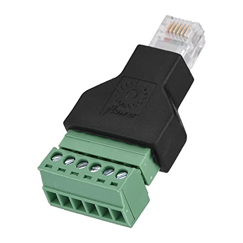 Dioche Rj12-Stecker auf Schraubklemmen-Adapter, Rj12-Ethernet-Stecker, 6P6C-Stecker auf 6-poligen Adapterstecker mit Klemmenstecker, CCTV-Adapterstecker, Rj12-Stecker für Kabel von Dioche