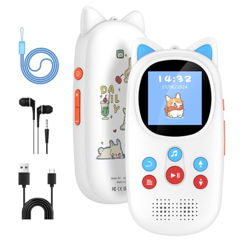 MP3 Player mit Bluetooth 5.3, Diofox MP3 Player Kinder, HiFi-Sound MP3-Player mit Kopfhöre, unabhängiger Lautstärketaste, FM Radio, Schrittzähler, MP3-Player unterstützt bis 128GB SD Karte von Diofox