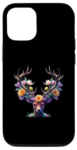 Hülle für iPhone 12/12 Pro Damen Volksfest Hirsch Reh Kostüm Blumen Trachten T-Shirt von Dirndl Ersatz Mädchen Damen Trachtenshirt Bayern