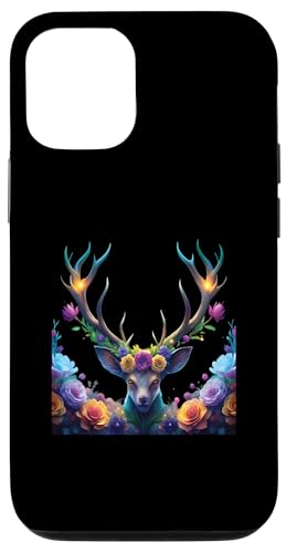 Hülle für iPhone 12/12 Pro Damen Volksfest Hirsch Reh Kostüm Blumen Trachten T-Shirt von Dirndl Ersatz Mädchen Damen Trachtenshirt Bayern