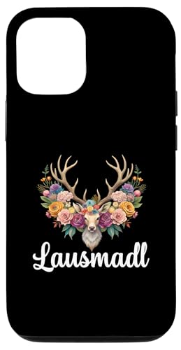 Hülle für iPhone 13 Pro Lausmadl Damen Volksfest Hirsch Reh Kostüm Blumen Trachten von Dirndl Ersatz Mädchen Damen Trachtenshirt Bayern