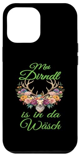 Hülle für iPhone 14 Plus Damen Volksfest Hirsch Reh Kostüm Blumen Trachten T-Shirt von Dirndl Ersatz Mädchen Damen Trachtenshirt Bayern