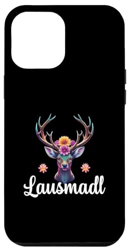 Hülle für iPhone 15 Plus Lausmadl Damen Volksfest Hirsch Reh Kostüm Blumen Trachten von Dirndl Ersatz Mädchen Damen Trachtenshirt Bayern