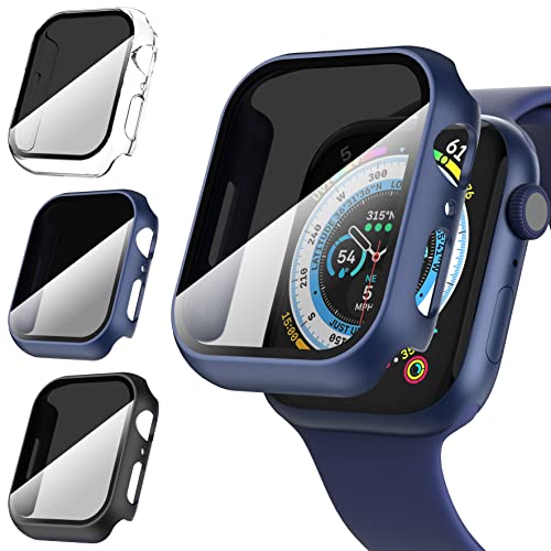 Diruite 3-Stück Hülle für Apple Watch Series 6/5/4/SE 2/SE 40mm Schutzhülle Anti Spy,Hard PC Rundum Ultradünne Schutz Case für Apple Watch 40mm Privatsphäre Glas Displayschutz von Diruite