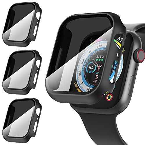 Diruite 3-Stück Hülle für Apple Watch Series 9/8/7 41mm Schutzhülle Anti Spy,Hard PC Rundum Ultradünne Schutz Case für Apple Watch 41mm Privatsphäre Glas Displayschutz von Diruite