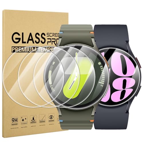 Diruite 4-Stück Displayschutz für Samsung Galaxy Watch 7/6/5/4 44mm Schutzfolie HD Hartglas Displayschutzfolie(Durchmesser 41mm) von Diruite