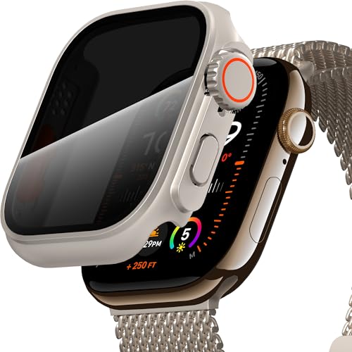 Diruite Hülle für Apple Watch Series 10 42mm Schutzhülle Anti Spy,Privatsphäre Einzigartiges Design Ultradünne PC Schutz Case für iWatch 42mm Glas Displayschutz von Diruite