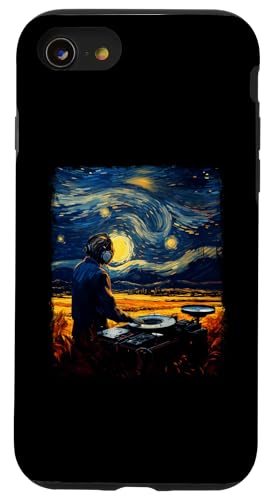 Hülle für iPhone SE (2020) / 7 / 8 Disc Jockey Musikspieler DJ Plattenspieler Sternennacht Malerei von Disc jockey Music Player DJ Starry Night Clothing