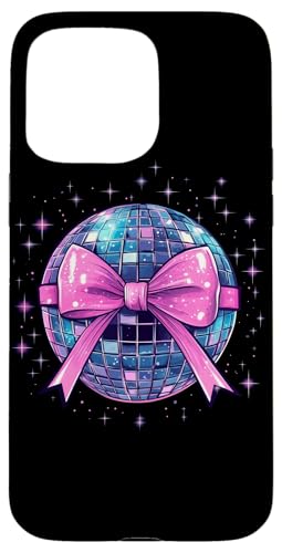 Discokugel rosa Kokette Schleife niedlich zierlich Schleife Band Mädchen Hülle für iPhone 15 Pro Max von Disco Ball Coquette Bow