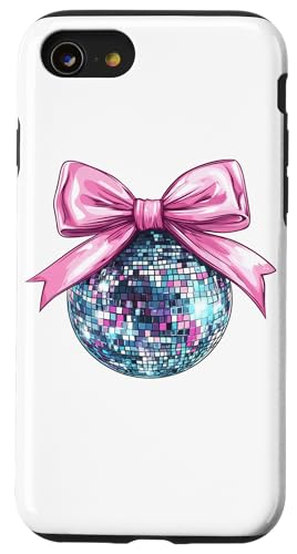 Discokugel rosa Kokette Schleife niedlich zierlich Schleife Band Mädchen Hülle für iPhone SE (2020) / 7 / 8 von Disco Ball Coquette Bow