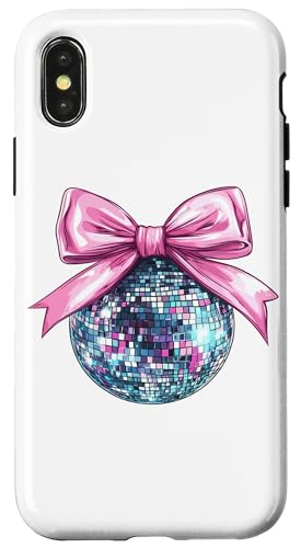 Discokugel rosa Kokette Schleife niedlich zierlich Schleife Band Mädchen Hülle für iPhone X/XS von Disco Ball Coquette Bow