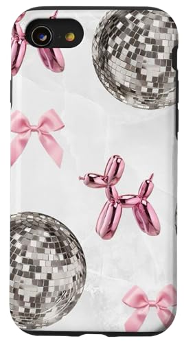 Hülle für iPhone SE (2020) / 7 / 8 Ästhetische Discokugel rosa Schleife Kokette niedlich Y2K von Disco Ball Pink Bow Coquette