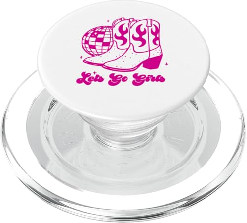 Let's Go Girls Retro Disco Ball Cowgirl Hat Western Country PopSockets PopGrip für MagSafe von Disco Cowboy & Space Cowgirl Outfits