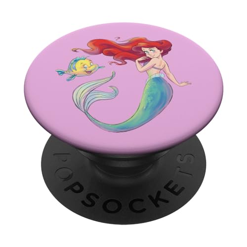 Disney The Little Mermaid Ariel and Flounder Pink Ocean PopSockets mit austauschbarem PopGrip von Disney