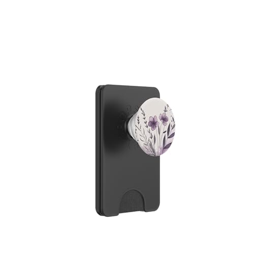 Lila Lavendelblüten Blätter Blume Floral Aquarell PopSockets PopWallet für MagSafe von Displace Design