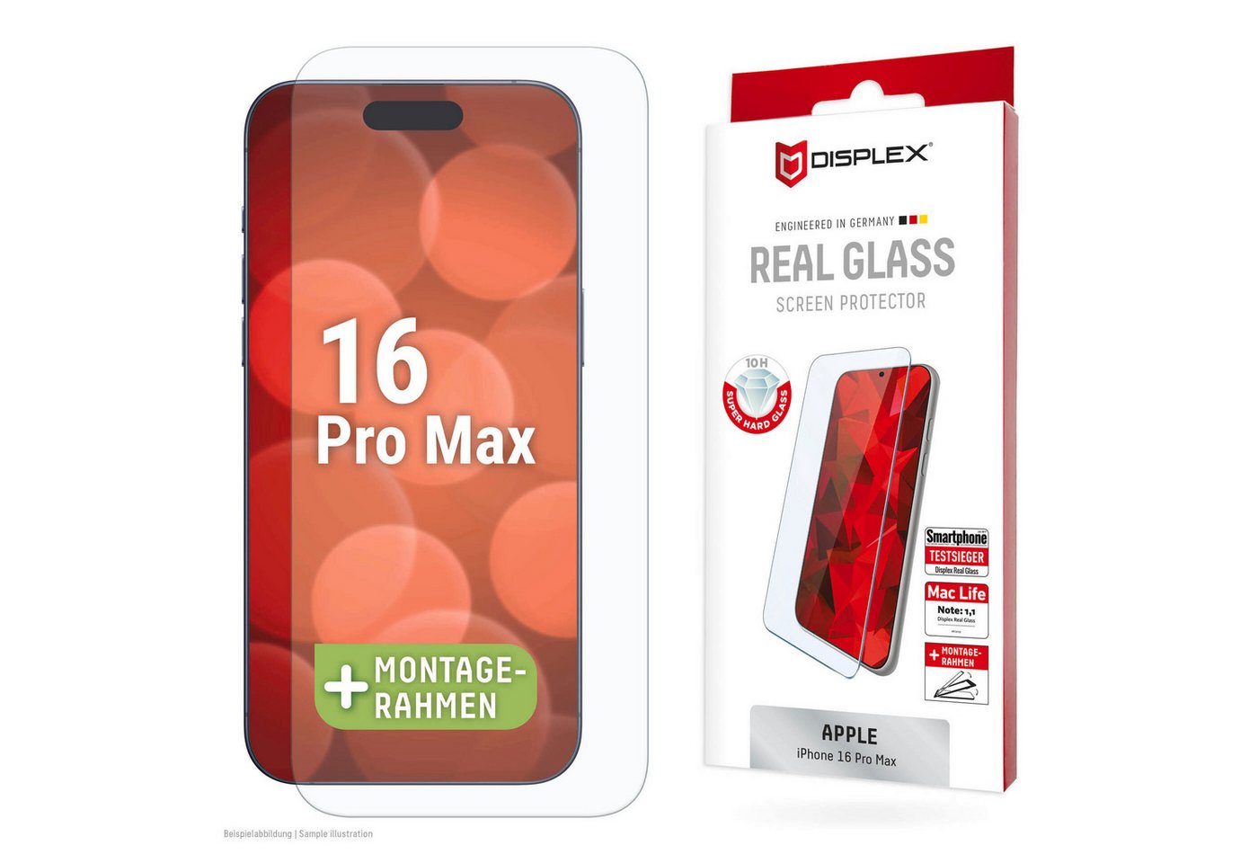 Displex Displayschutzglas Real Glass Screen Protection für Apple iPhone 16 Pro Max, Displayschutzfolie, Schutzfolie, Bildschirmschutz, kratz- & stoßfest Displex Displayschutzglas Real Glass Screen Protection für Apple iPhone 16 Pro Max, Displayschutzfolie, Schutzfolie, Bildschirmschutz, kratz- & stoßfest von Displex