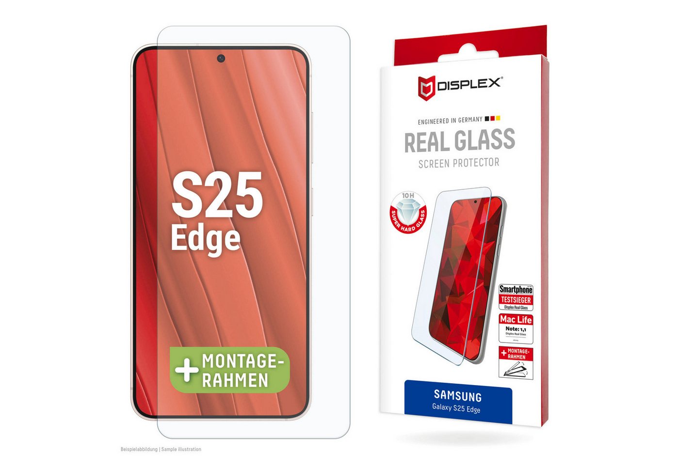 Displex Displayschutzglas Real Glass Screen Protector für Samsung Galaxy S25 Edge, Displayschutzfolie, Schutzfolie, Bildschirmschutz, kratz- & stoßfest Displex Displayschutzglas Real Glass Screen Protector für Samsung Galaxy S25 Edge, Displayschutzfolie, Schutzfolie, Bildschirmschutz, kratz- & stoßfest von Displex