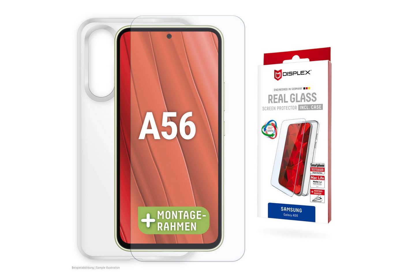 Displex Displayschutzglas Real Glass Screen Protector inkl. Case für Samsung Galaxy A56 5G, Displayschutzfolie, Schutzfolie, Bildschirmschutz, kratz- & stoßfest Displex Displayschutzglas Real Glass Screen Protector inkl. Case für Samsung Galaxy A56 5G, Displayschutzfolie, Schutzfolie, Bildschirmschutz, kratz- & stoßfest von Displex
