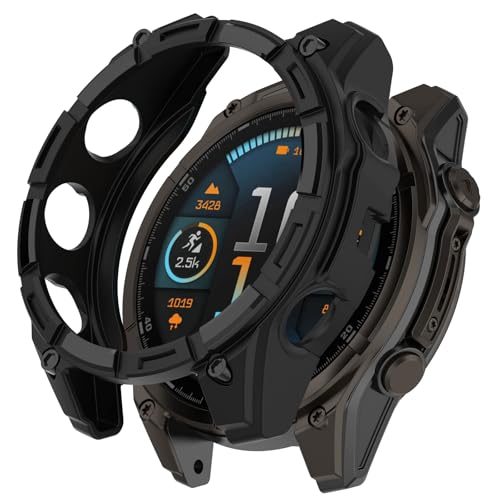 Disscool Schutzhülle kompatibel mit Garmin Fenix 8 43 mm Smartwatch, weich, Anti-Drop-TPU-Ersatzhüllen, Smartwatch-Zubehör (schwarz) von Disscool