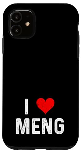 Hülle für iPhone 11 I Love Meng – Herz – Used-Look von Distressed I Heart Love Apparel by RJ