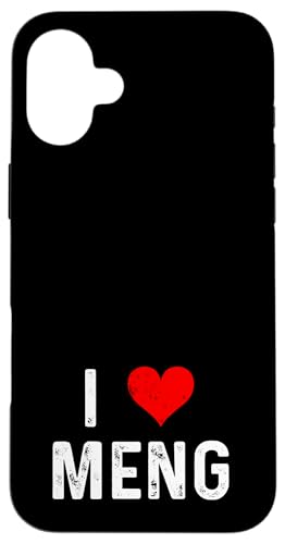 Hülle für iPhone 16 Plus I Love Meng – Herz – Used-Look von Distressed I Heart Love Apparel by RJ