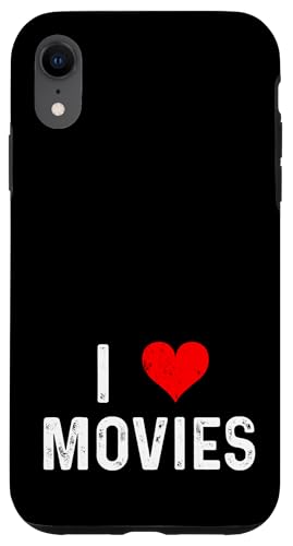 Hülle für iPhone XR I Love Movies - Herz - Theaterkino Popcorn Schauspielerin Schauspielerin von Distressed I Heart Love Apparel by RJ