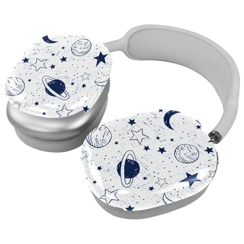 Schutzhülle für AirPods Max Kopfhörer, 2 Paar Anti-Kratz-Ohrmuscheln Abdeckung für AirPod Max, Zubehör Schutzhülle - Doodle Planets Moon Stars von Diusye