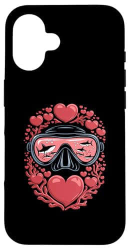 Hülle für iPhone 16 Valentines Taucherbrille unter Wasser Scuba Diver von Diving Scuba Diver Gifts