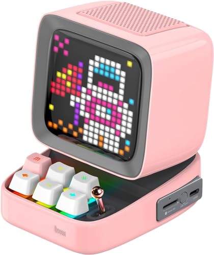 Divoom Ditoo Plus Pixel Art Tragbarer Bluetooth-Lautsprecher mit App-Steuerung (pink) von Divoom