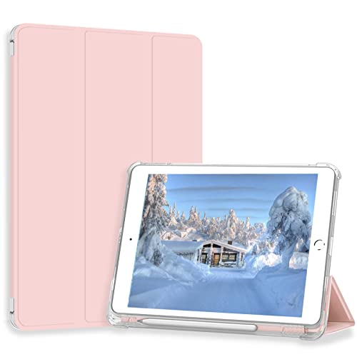 Divufus Schutzhülle für iPad Pro 9.7 2016 (altes Modell), leicht, schlank, automatischer Schlaf-/Wach-Ständer, Smart Cover, weiches TPU, mattiert, Stifthalter-Hülle für iPad Pro 9.7 Zoll, Rosa von Divufus