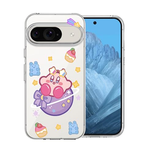 DiyGody Schutzhülle für Google Pixel 9, 16 cm (6,3 Zoll), mit niedlichem Anime-Ballmuster für Frauen und Mädchen, Cartoon, weiches TPU, transparent, schlank, stoßfest, Schutzhülle für Google Pixel 9 von DiyGody