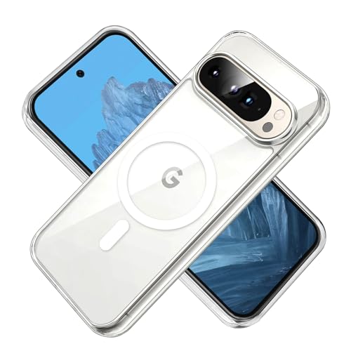 DiyGody Schutzhülle für Google Pixel 9 Pro, 16 cm (6,3 Zoll), magnetisch, kompatibel mit MagSafe), kristallklares Design, stoßfest, Fallschutz, Vergilbungsschutz, TPU-Hülle für Google Pixel 9 Pro 2024 von DiyGody