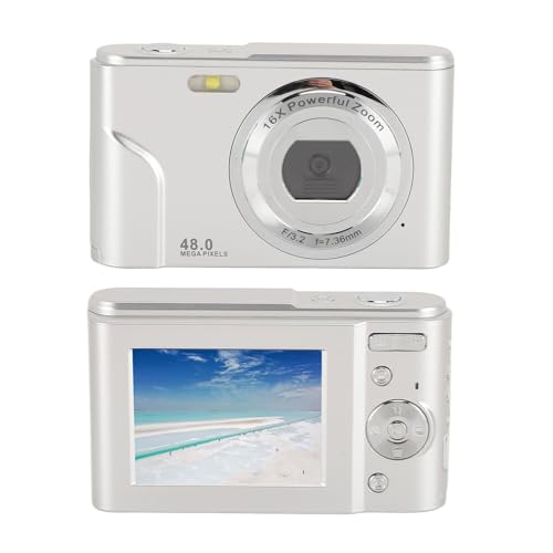 Digitalkamera, FHD 1080P Kinderkamera mit 2,4-Zoll-IPS-Bildschirm, Akku, 16-fachem Zoom Anti-Shake, 48 MP Kompakte Tragbare Kleine Point-Shoot-Kamera für Kinder Teenager Mädchen von Diyeeni