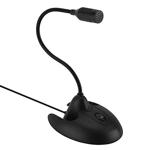 Diyeeni Flexibel Dekstop Mikrofon, Standmikrofon 3,5mm PC-Tischmikrofon Plug & Play Mikrofon für Büro/Home Office/Podcasts, Hohe Klangqualität von Diyeeni