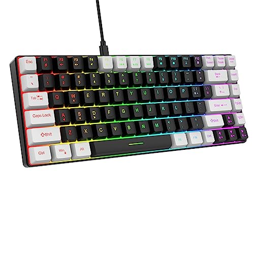 Diyeeni Gaming-Tastatur mit 84 Tasten, RGB-Hintergrundbeleuchtung, Ergonomisch Gebogene Mechanica-Tastatur mit Kabel für Family Office-Bearbeitung, für Win 98, NT, 2000 (Black) von Diyeeni