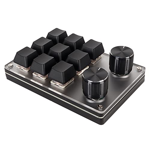 Diyeeni Mechanische Tastatur mit Knöpfen und Rotem Schalter, Verbesserung der Arbeitseffizienz, Plug-and-Play fürfür Vista für, OS X (9 Tasten mit 2 Knöpfen) von Diyeeni