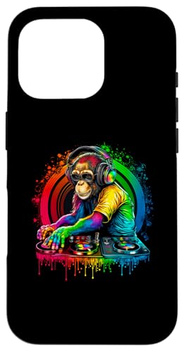 Hülle für iPhone 16 Pro DJ Monkey Sonnenbrille Kopfhörer Monkey Lover von Dj Monkey Sunglasses Headphones Monkey Lover Co