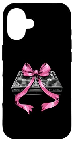 Coquette Bow DJ Disc Jockey Plattenspieler Girl Mom Pink Hülle für iPhone 16 von Dj Turntable Coquette Aesthetic Girls Women Gifts