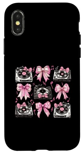 Coquette Bow DJ Disc Jockey Plattenspieler Girl Mom Pink Hülle für iPhone X/XS von Dj Turntable Coquette Aesthetic Girls Women Gifts