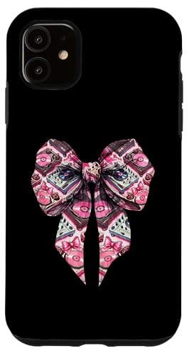 Coquette Bow DJ Disc Jockey Plattenspieler Muster Girl Mom Pink Hülle für iPhone 11 von Dj Turntable Coquette Aesthetic Girls Women Gifts