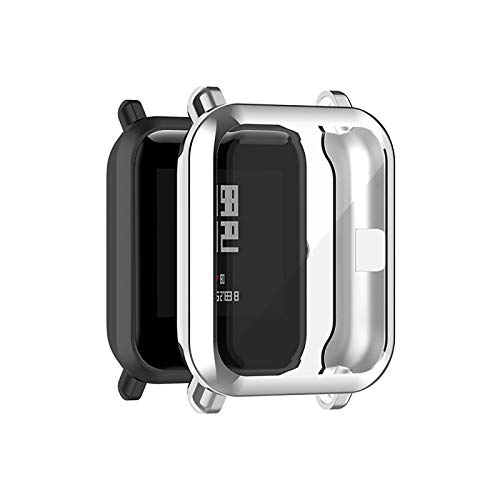 Dkings Schutzhülle Kompatibel mit Amazfit GTS 2 Mini Hülle - TPU Vollschutz mit Displayschutzfolie Kratzfest Ultradünne Schutz Hülle für Amazfit GTS 2 Mini Smartwatch (Silber) von Dkings