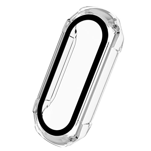 Hülle mit Glas Displayschutz Kompatibel mit Xiaomi Mi Band 6 /5 /4 - Hart PC Schutzhülle Vollschutz Kratzfest Display Schutzfolie Ultradünne Schutz Case für Xiaomi Mi Band 6 /5/4 (Klar) von Dkings