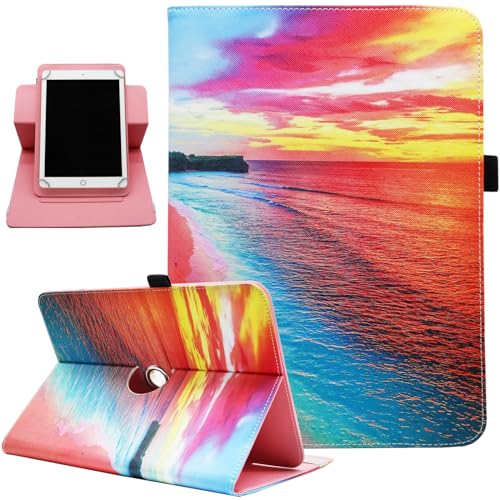 Universelle 10 10,1 Zoll Android Tablet Hülle, Universal Tablet Drehbare Hülle Cover für 10 10,1 Zoll Tablet, Dluggs 360 Grad drehbare Hülle für 9,5-10,5 Zoll Tablet, Dämmerung Strand von Dluggs