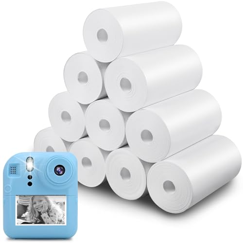 Dncvb 10 Rollen Thermopapier Kinderkamera,Sofortdruck Thermopapier,Kinderkamera Druckpapier Nachfülldruckpapier,BPA-freies,Thermorollen,für Kinderkamera Sofortdruckkamera,Kassen(57mm * 30mm * 9m) von Dncvb