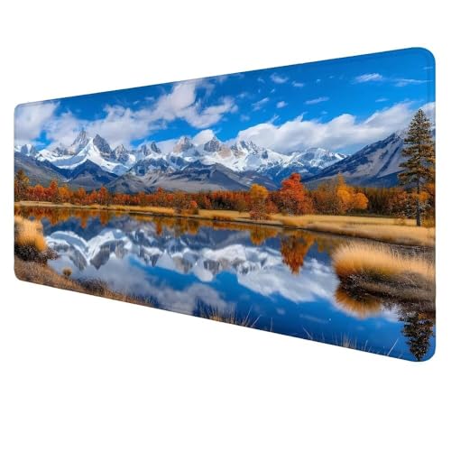 Gaming Mauspad Landschaft Mousepad XXL 600x300x3mm Mauspad，Winter Mauspad Gaming XXL,rutschfeste Gummibasis Desk Mat,Erweiterter Wasserdicht Unterlage Schreibtisch Geschenke für Männer Frauen X-320 von Dnnufagg