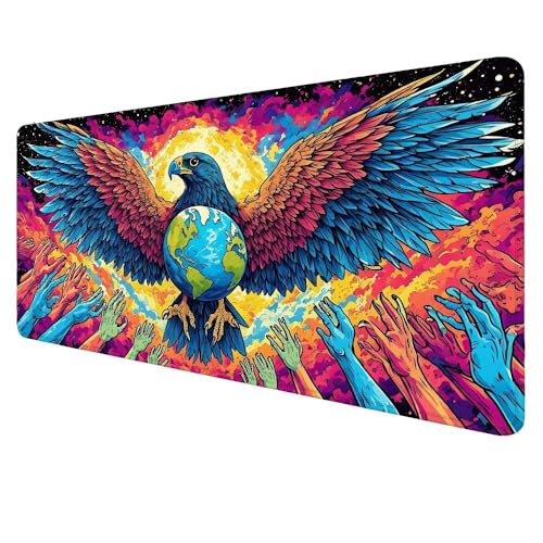 Gaming Mauspad Vogel Mousepad XXL 600x300x3mm Mauspad，Blau Mauspad Gaming XXL,rutschfeste Gummibasis Desk Mat,Erweiterter Wasserdicht Unterlage Schreibtisch Deko Geschenke für Männer Frauen X-41 von Dnnufagg