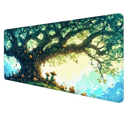 Mauspad Baum Mousepad Landschaft Schreibtischunterlage Groß 700x300x3mm Mauspad Gaming XXL, rutschfeste Gummibasis Desk Mat,Erweiterter Wasserdicht Unterlage Schreibtisch Geschenke für Frauen X-283 von Dnnufagg