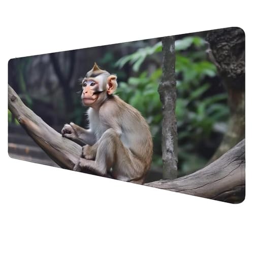 Mauspad XXL Affe Mousepad 1200x600x3mm Gaming Mauspad Animale Schreibtischunterlag, Mauspad Groß Wasserdicht Mouse Pad Rutschfeste Gummibasis Mauspad Gaming, für Home-Office Geschenke für Frauen D-180 von Dnnufagg